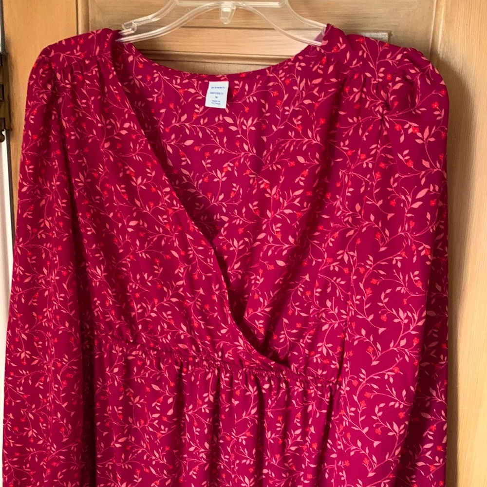 Old Navy Fuchsia Midi Maternity Dress